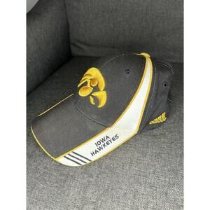 Iowa Hawkeyes Hat Adidas Cap NCAA Football Black Yellow Embroidered